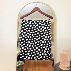 LOFT Black & White Abstract Polka Dot Print Pencil Skirt Size 6 Office Work Day